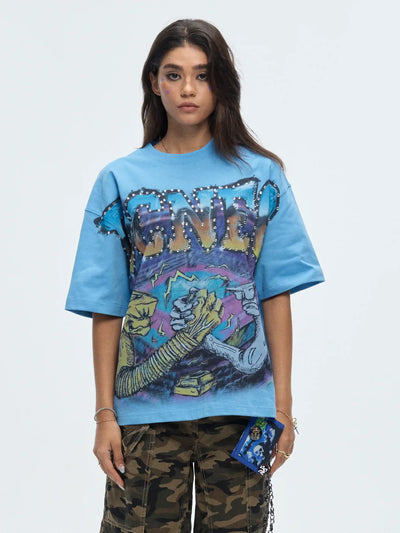 T-shirt Boxy Strass Aérographe-470