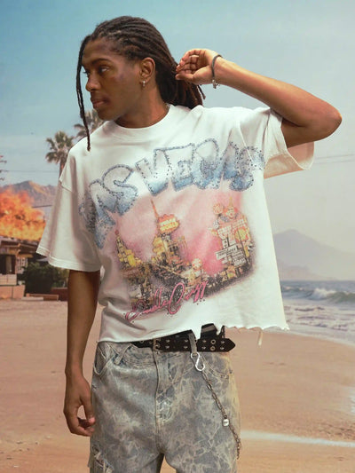 Icy Vegas Bling Ripped Boxy Tee-472