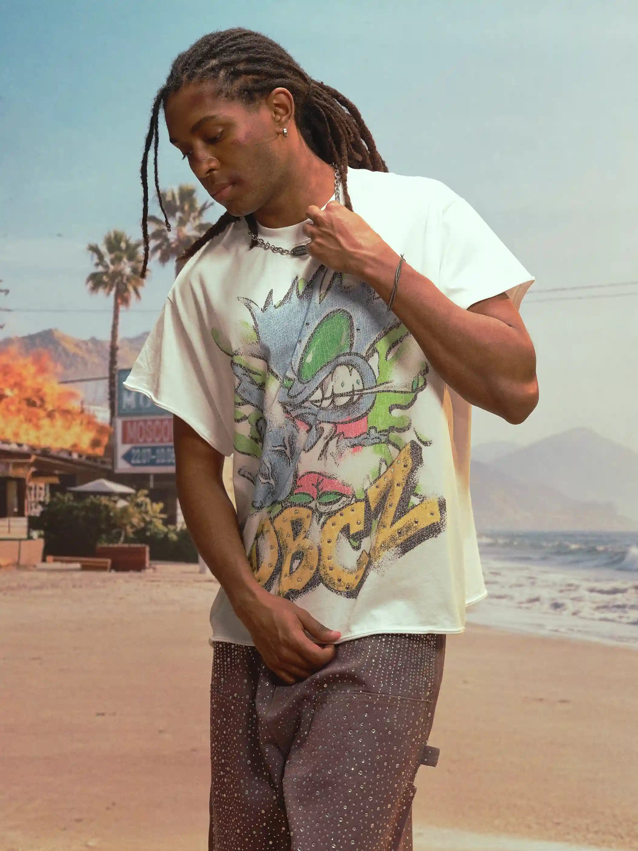 T-shirt graphique brut « Edgy Bling »-483