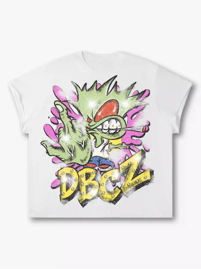 Edgy Bling Raw Cut Graphic Tee-483