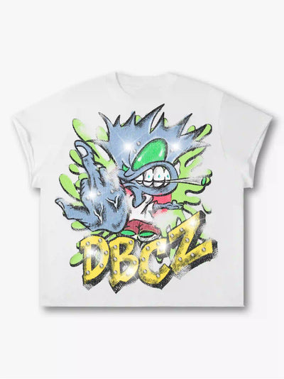 Edgy Bling Raw Cut Graphic Tee-483