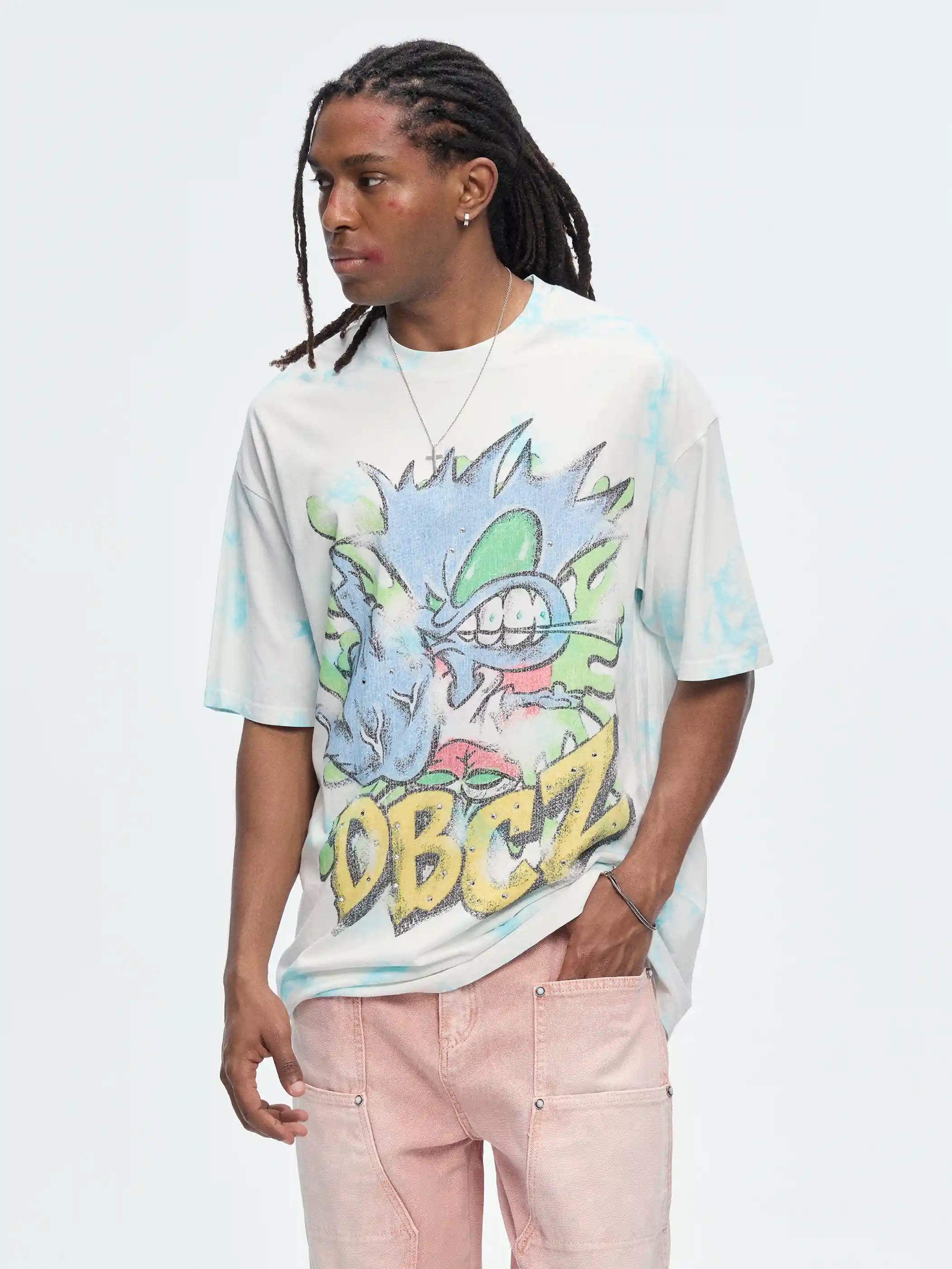 T-shirt graphique tie-dye Edgy Bling-484