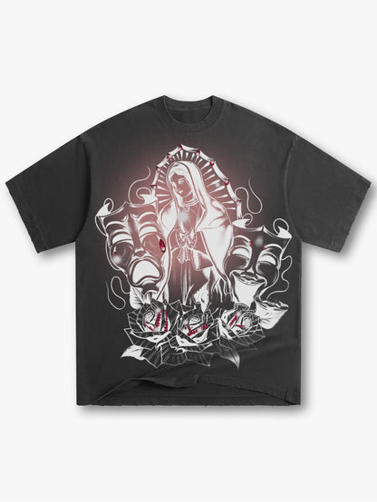Chicano Gothic Graphic Tee for Men Drama Mask Streetwear Oversized T Shirt-179