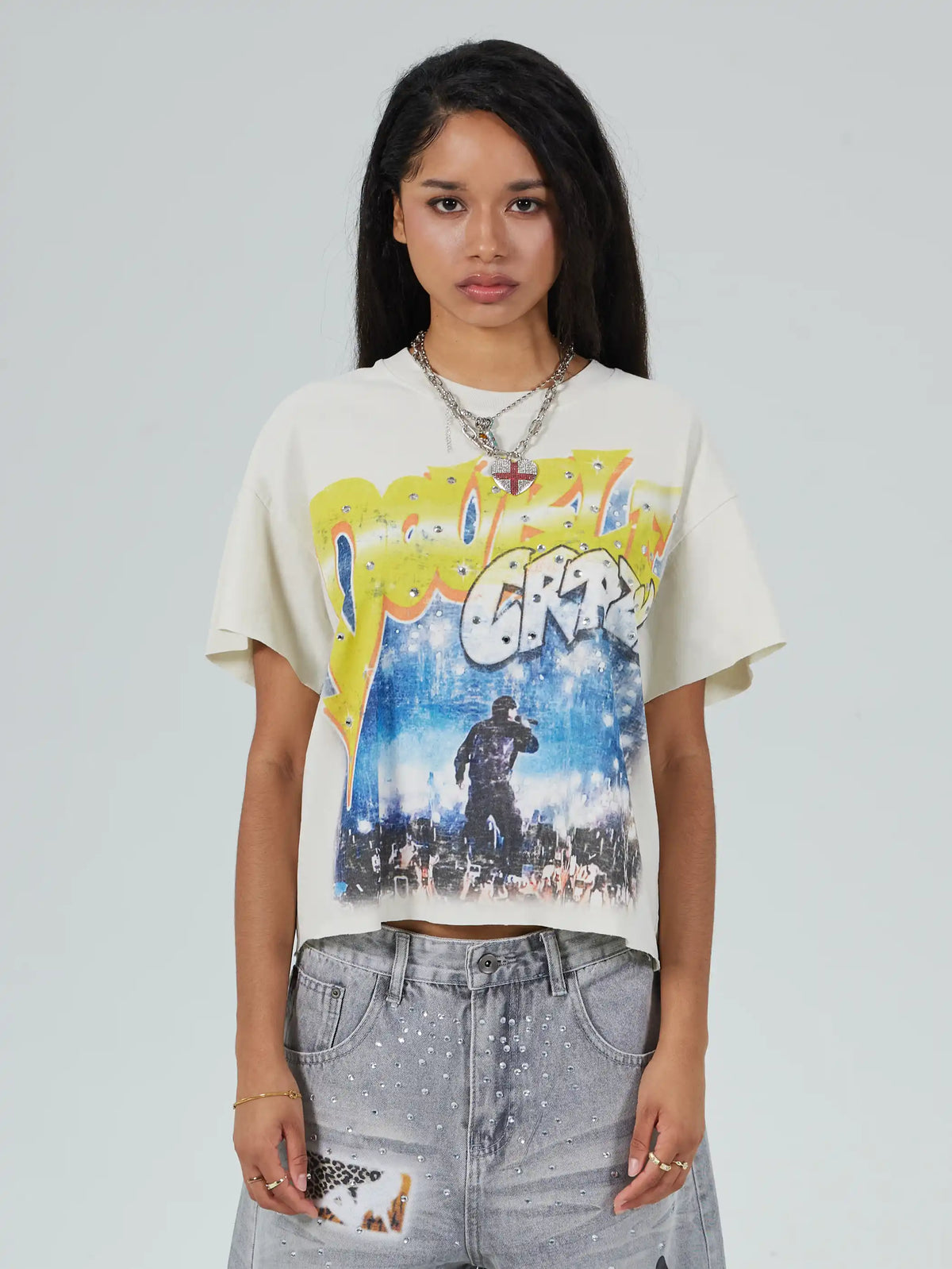 Distressed Rockstar Faded Tee-617