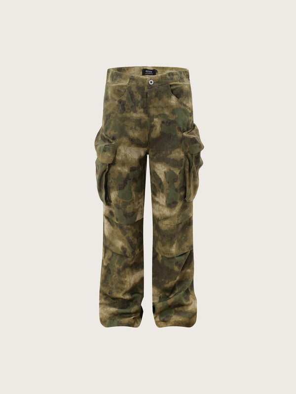 Camouflage Cargo Pants with Oversized Utility Pockets Streetwear Style