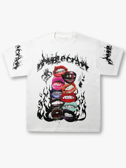 Wild Lip Stack Fire T-shirt -055