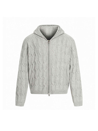 Pure Texture Knit Hoodie-S1167