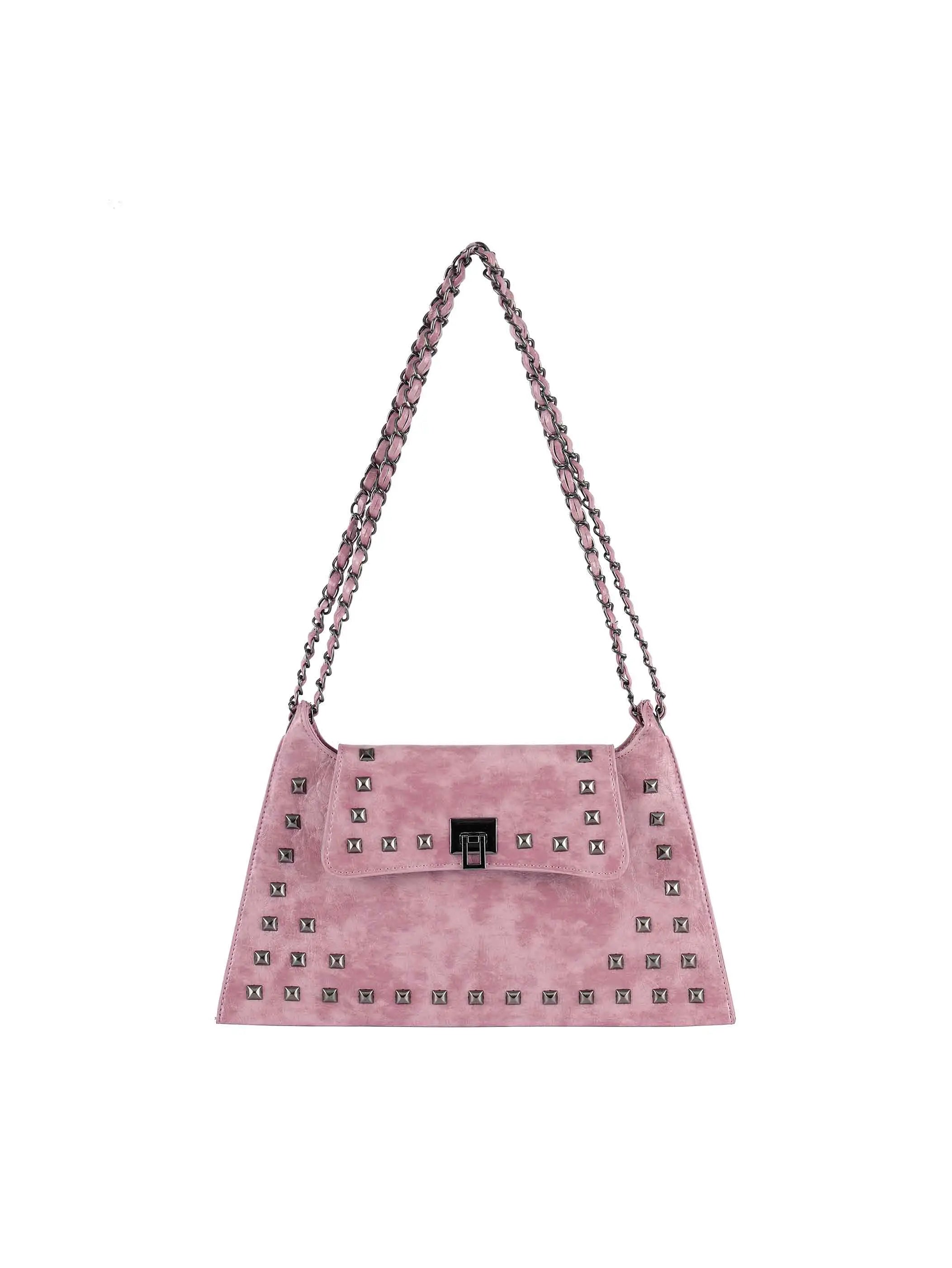 Y2K Studded Washed Envelope Bag-S1225
