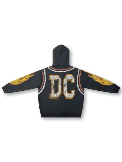 Flame Burst Zip Hoodie-379