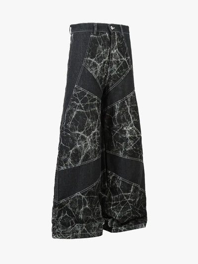 Cracked Dye Denim Pants-S1064