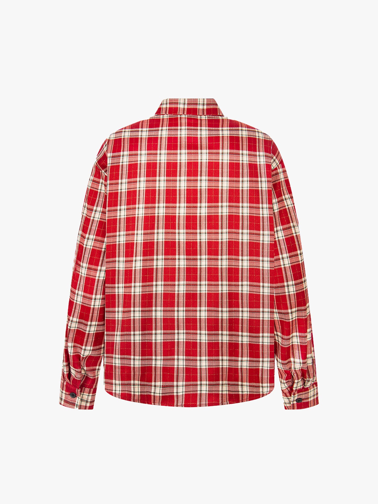 Plaid Graffiti Print Shirt Unisex Streetwear Long Sleeve Grunge Flannel Top-S1012