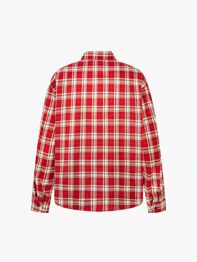 Unisex Plaid Grunge Long Sleeve Shirt-S1012