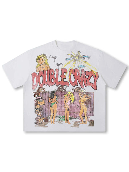 【新品】double W007 vintage set tee |ovy 90s Vintage Bikini Graphic Tee-533丨DoubleCrazy