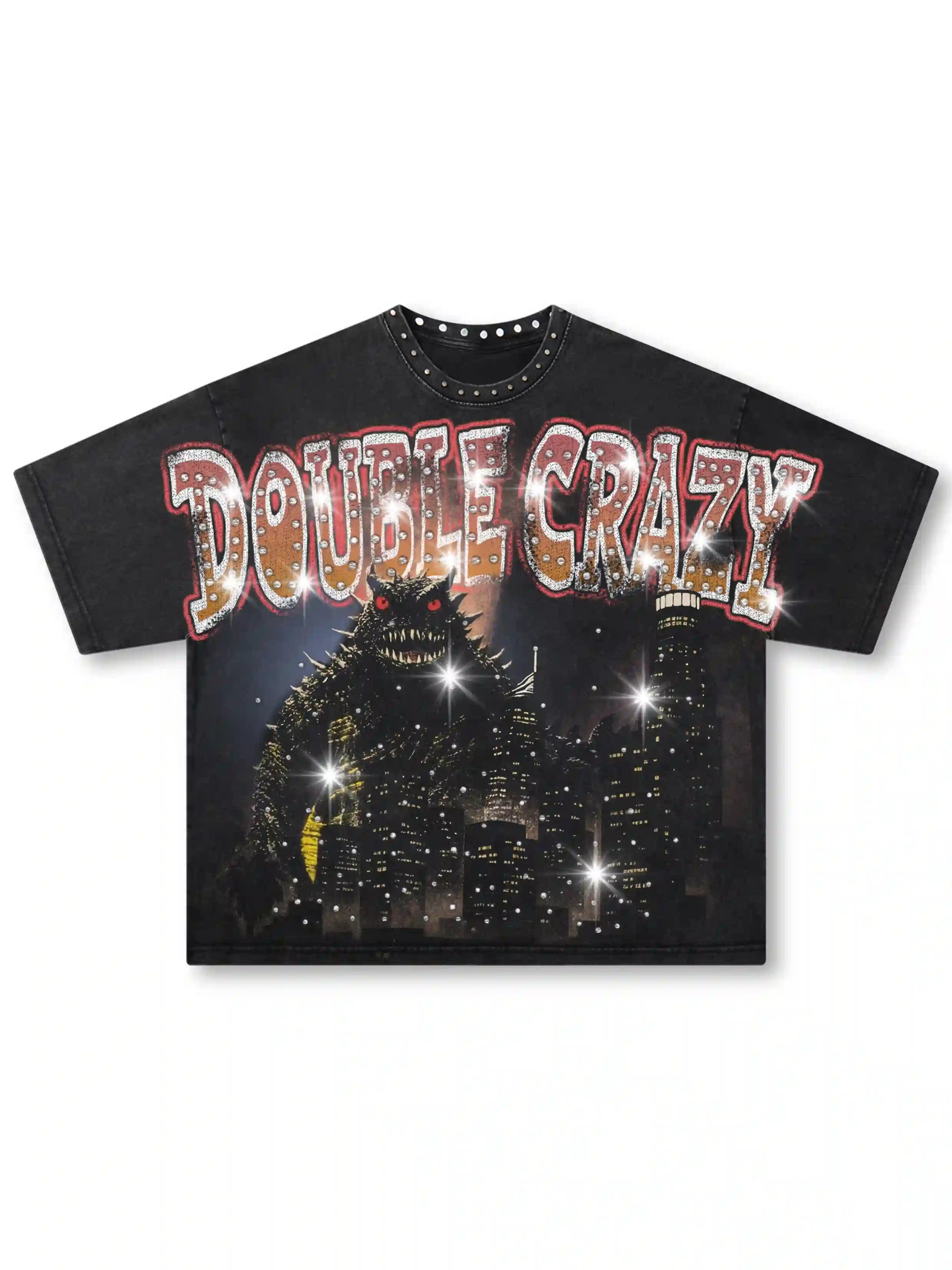 Kaiju Monster Rhinestone Boxy Tee-536