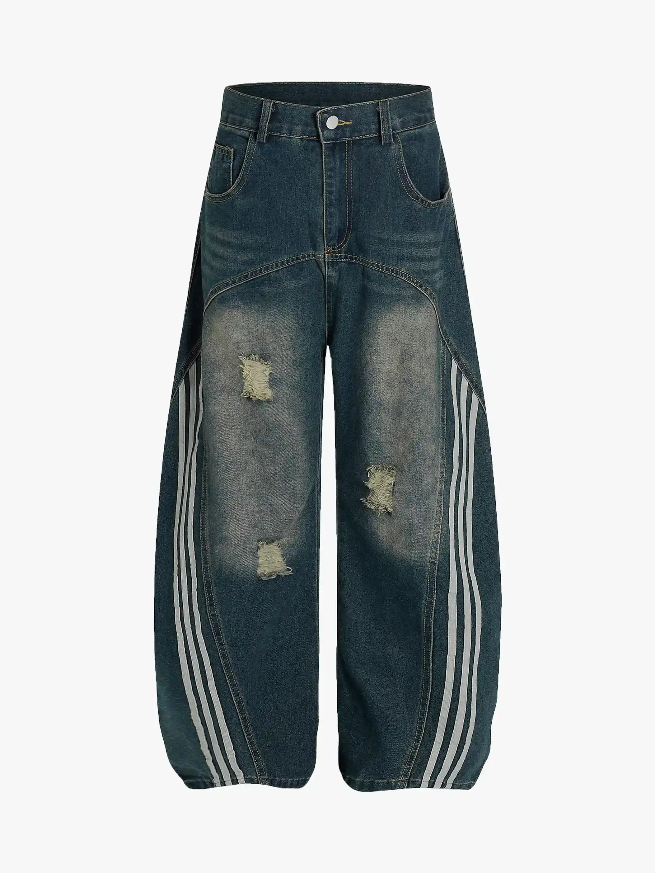 Street Sport Stripes Denim Pants-S1005