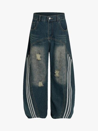 Street Sport Stripes Denim Pants-S1005