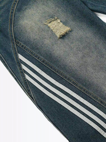 Street Sport Stripes Denim Pants-S1005