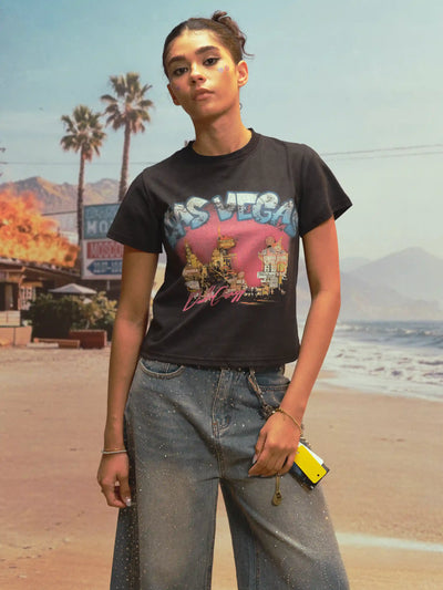 Camiseta regular Vintage Vegas de los 90-543