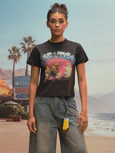 Camiseta regular Vintage Vegas de los 90-543