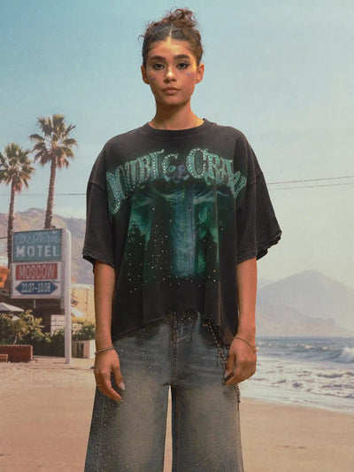 Camiseta con gráfico de Jesús con máscara de gas tóxico-549