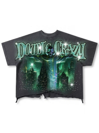 Camiseta con gráfico de Jesús con máscara de gas tóxico-549