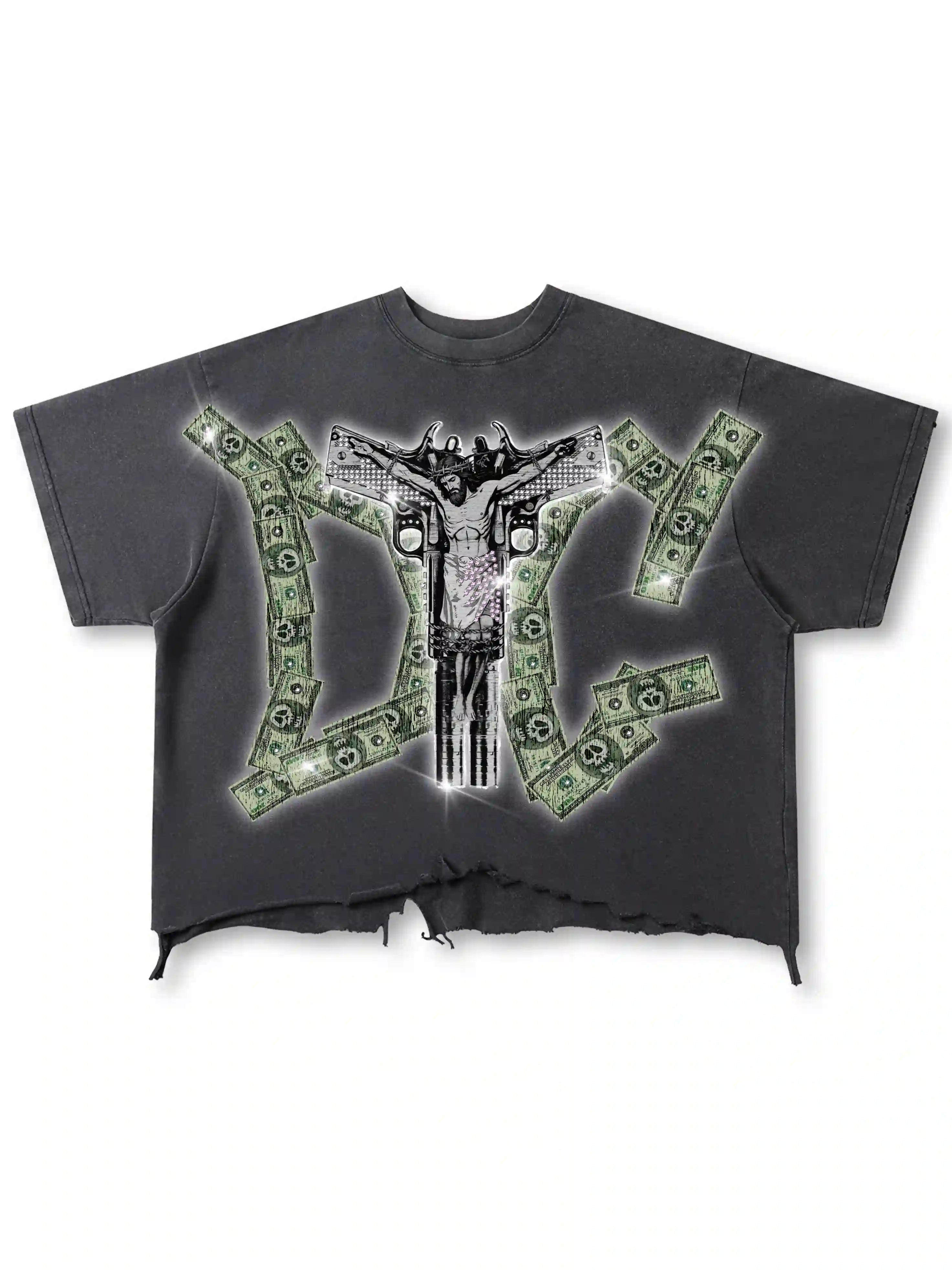 Rhinestone Jesus Parody Tee-553