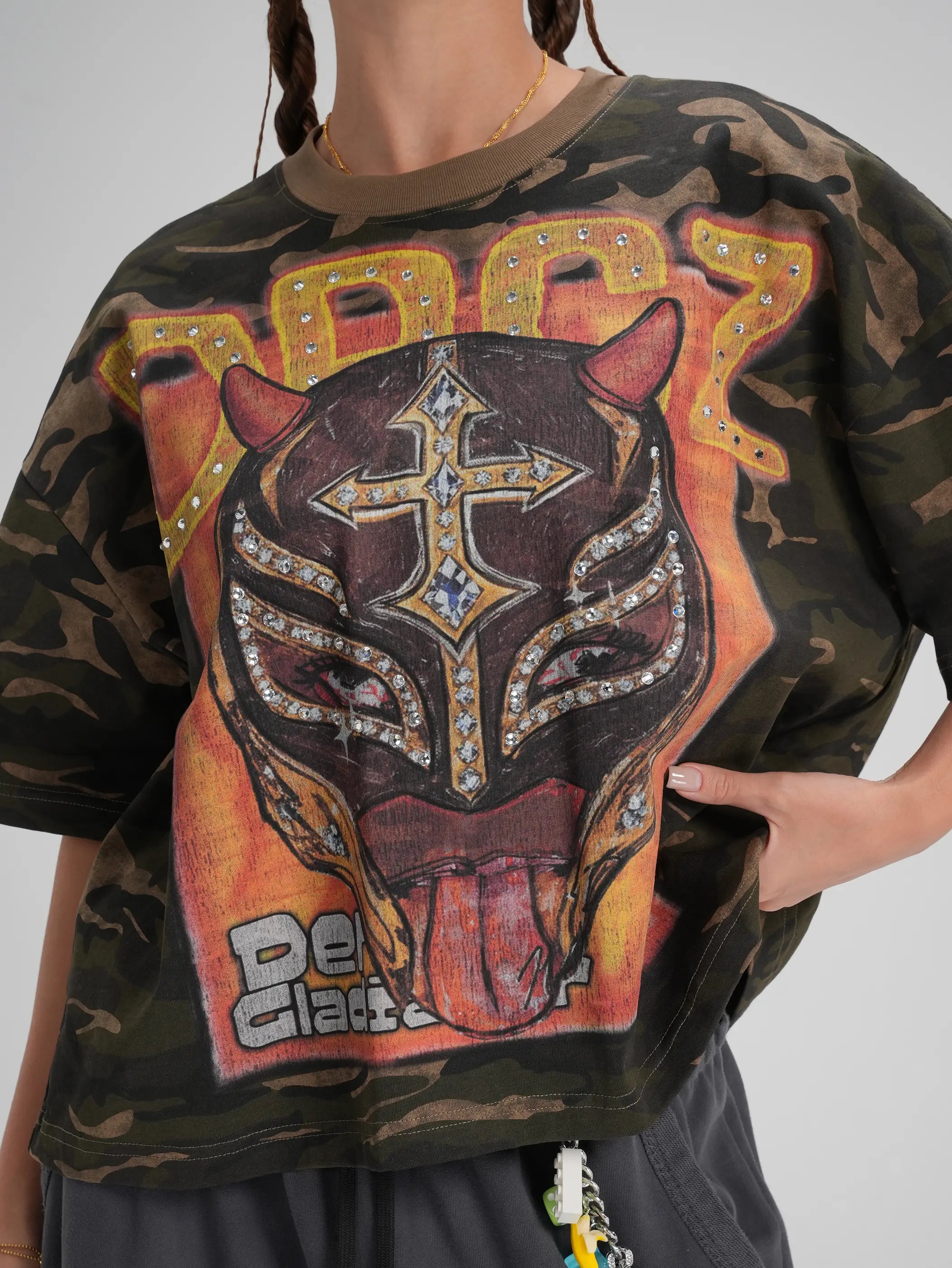 Camo Gladiator Boxy Tee-555