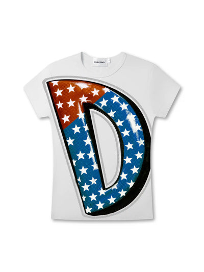Camiseta Ajustada con Tipografía de Burbujas de Parodia-556