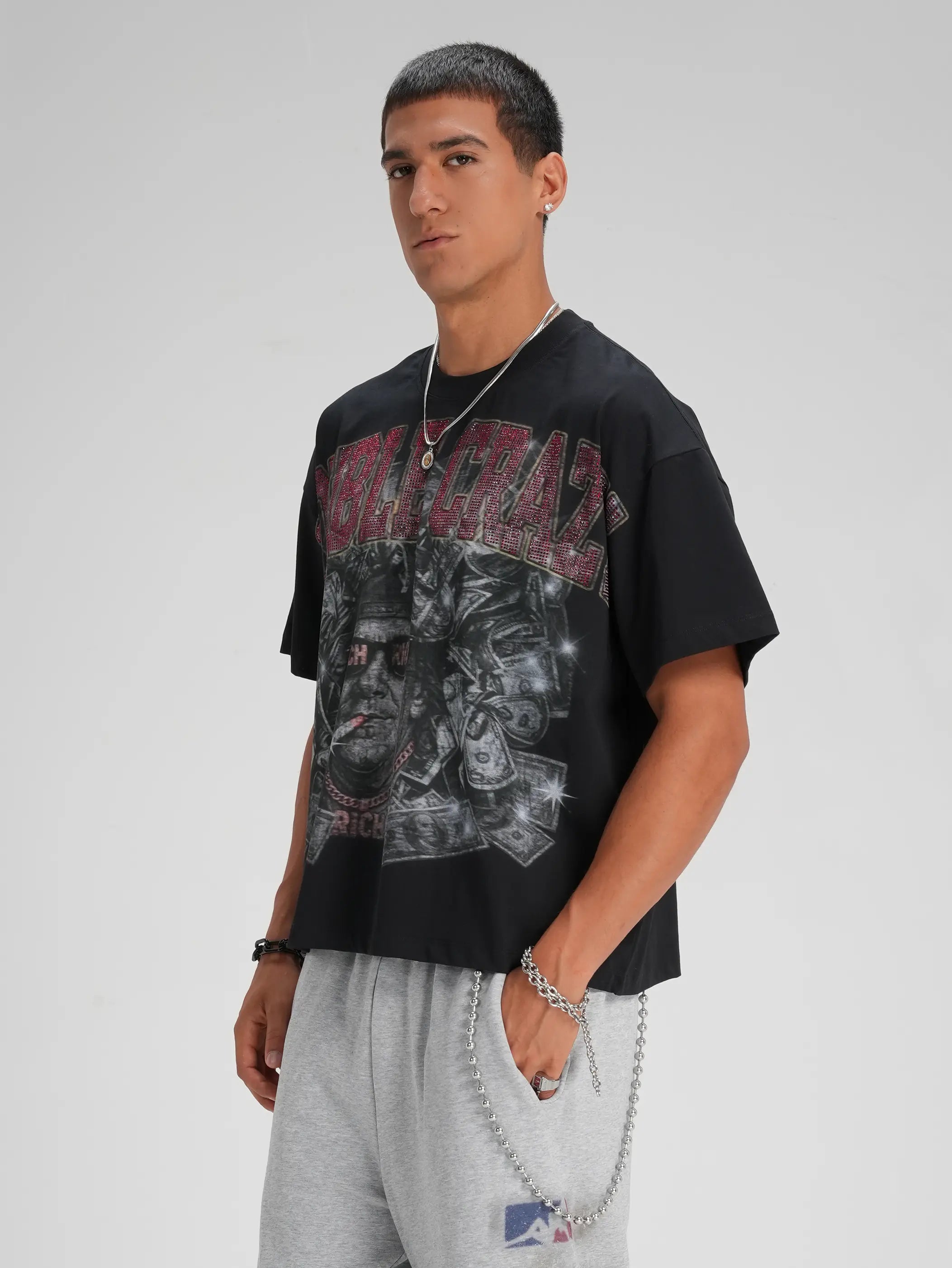 T-shirt graphique Bling Rich Jésus-560