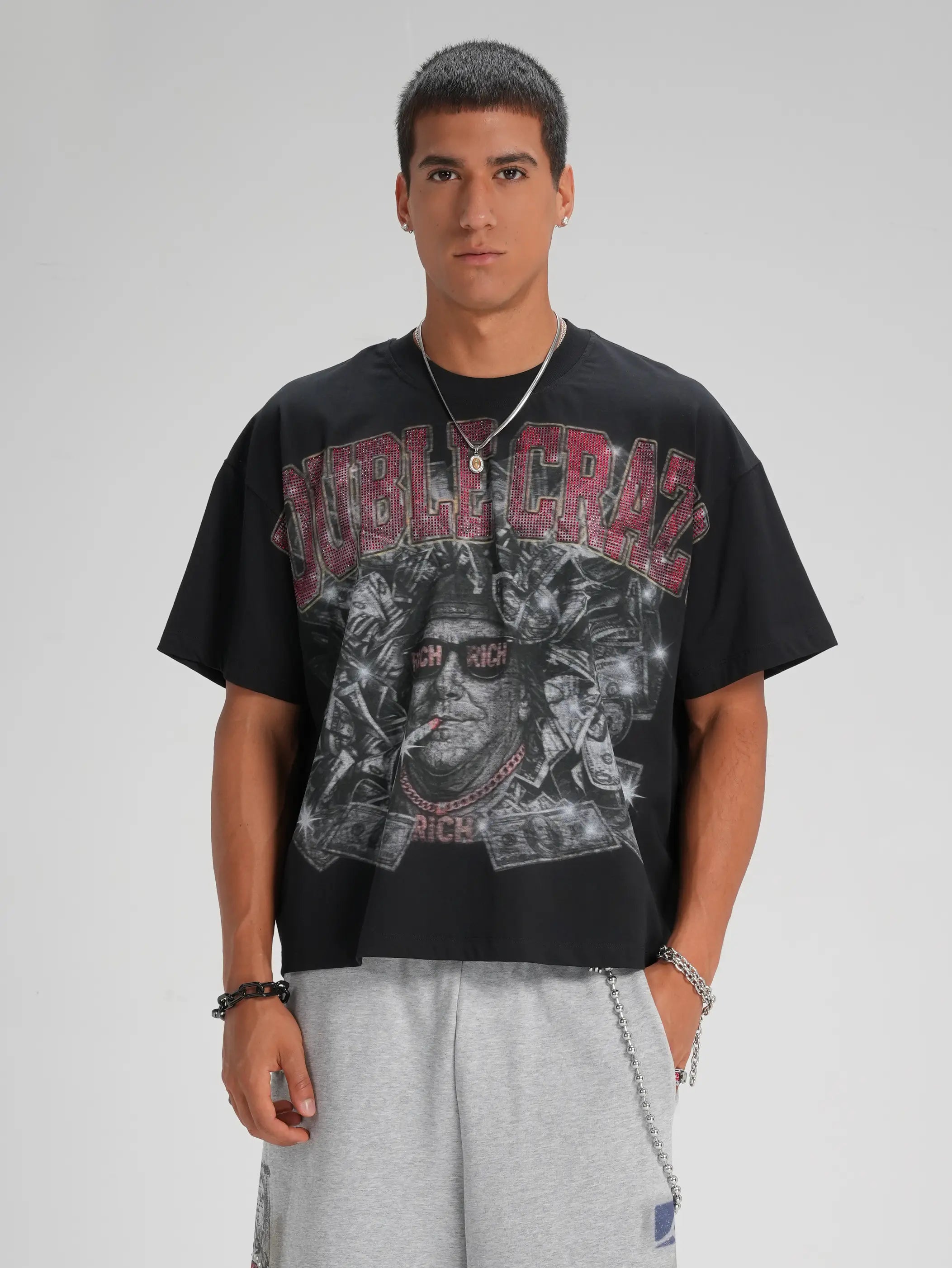 T-shirt graphique Bling Rich Jésus-560