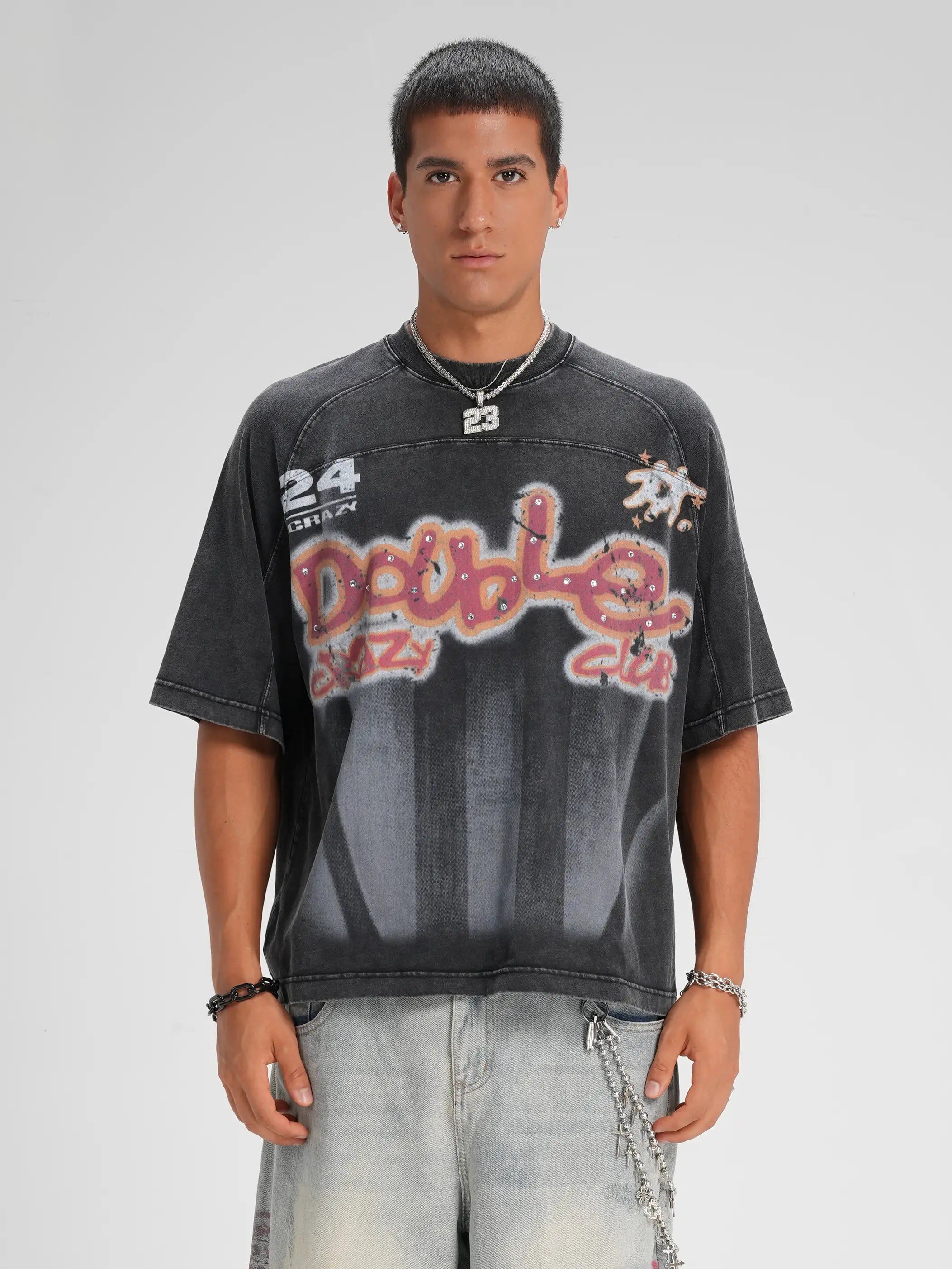 Camiseta de punto de retales años 90-561