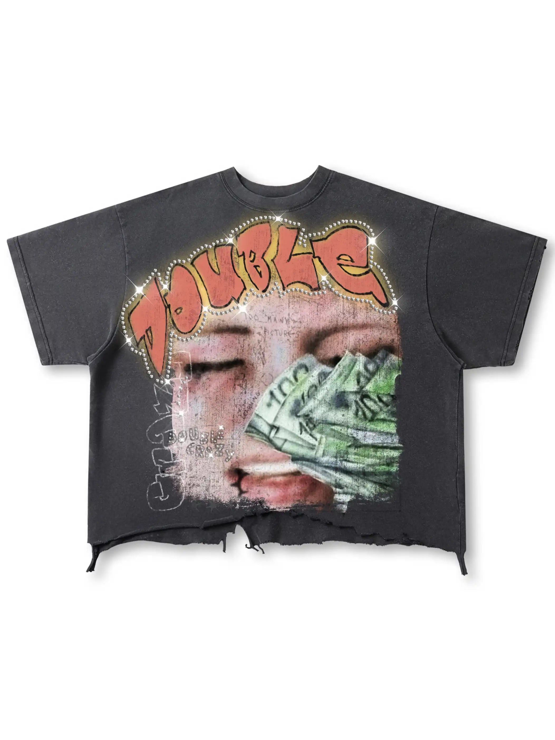 Bling Money Distressed Tee-563