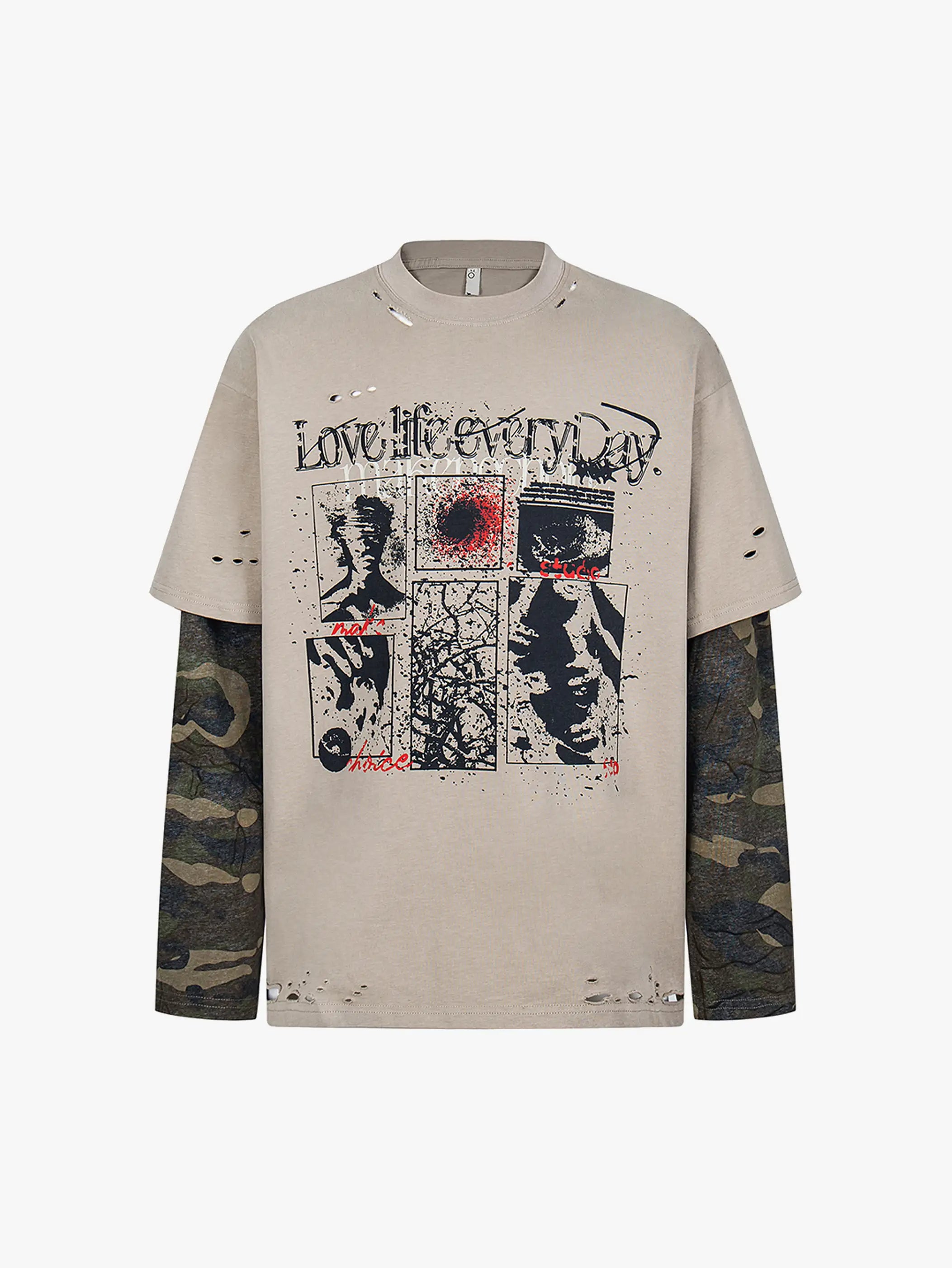 Unisex Rock 'n' Roll Layered Long Sleeve-S1081