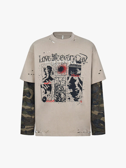 Unisex Rock 'n' Roll Layered Long Sleeve-S1081
