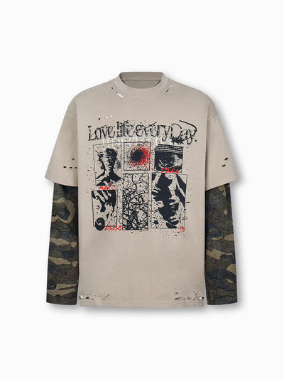 Unisex Rock 'n' Roll Layered Long Sleeve-S1081