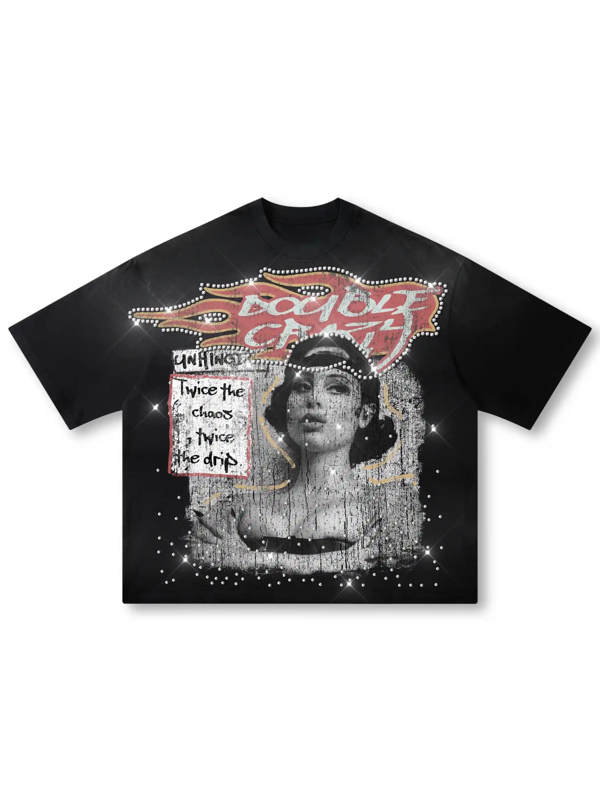 90s Grunge Bling Waffle Tee-566