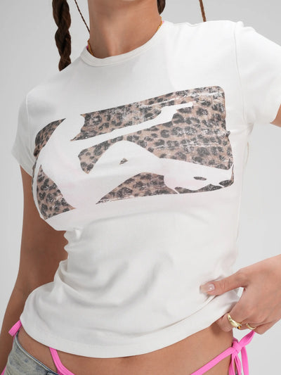 Leopard Silhouette Baby Tee-568