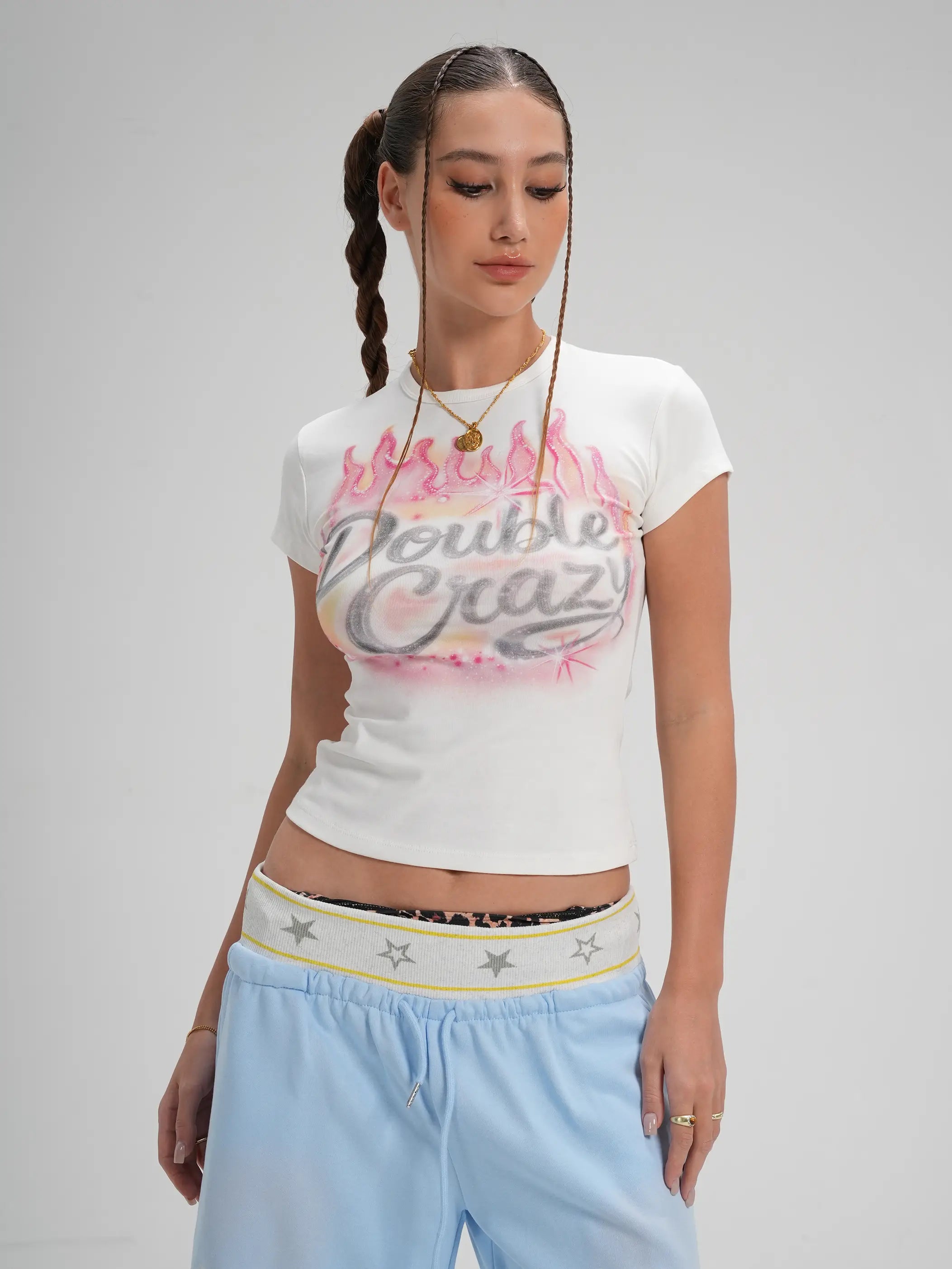 Y2K Sparkle Flame Slim Tee-571