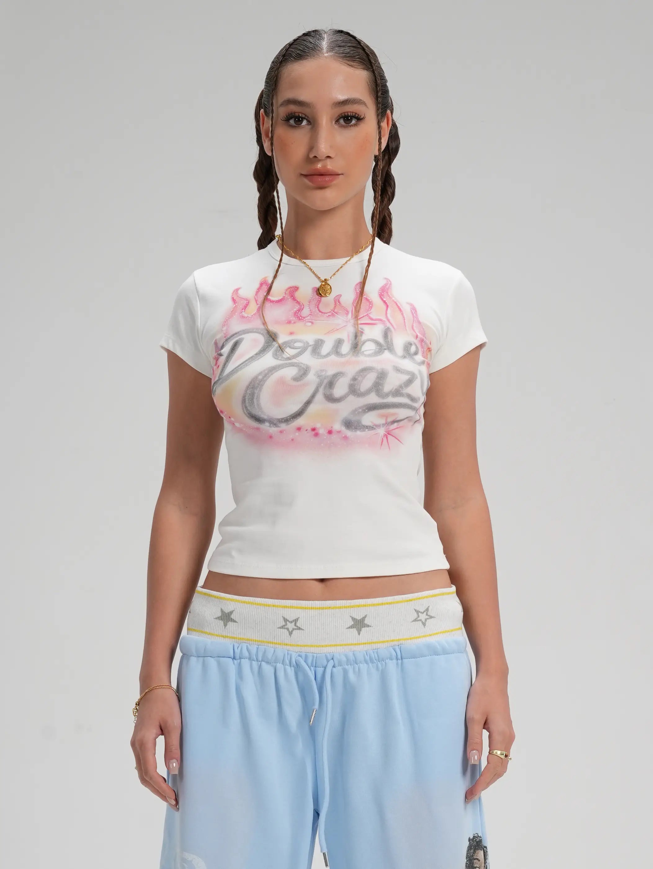 Y2K Sparkle Flame Slim Tee-571