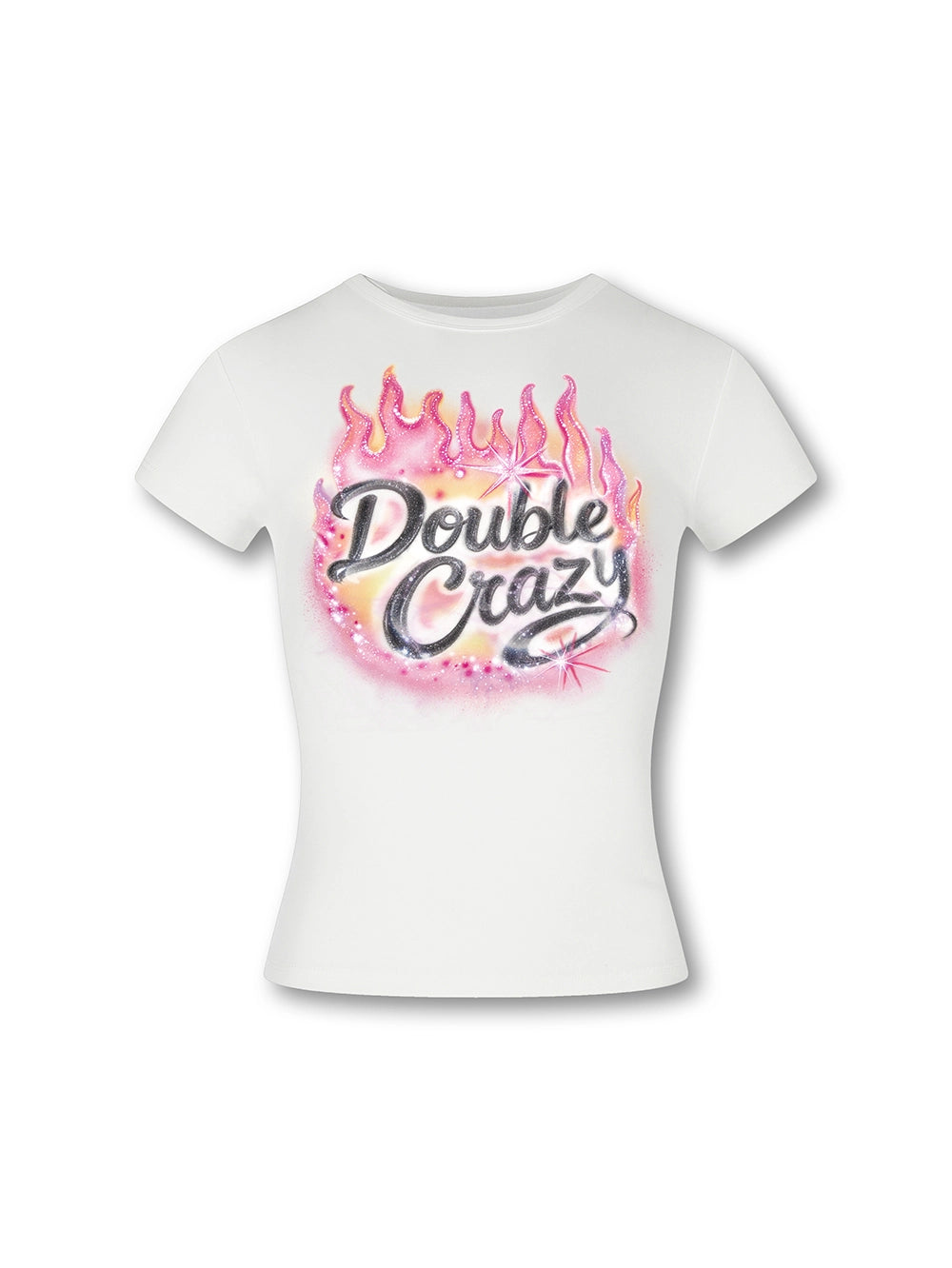Camiseta ajustada Y2K Sparkle Flame-571