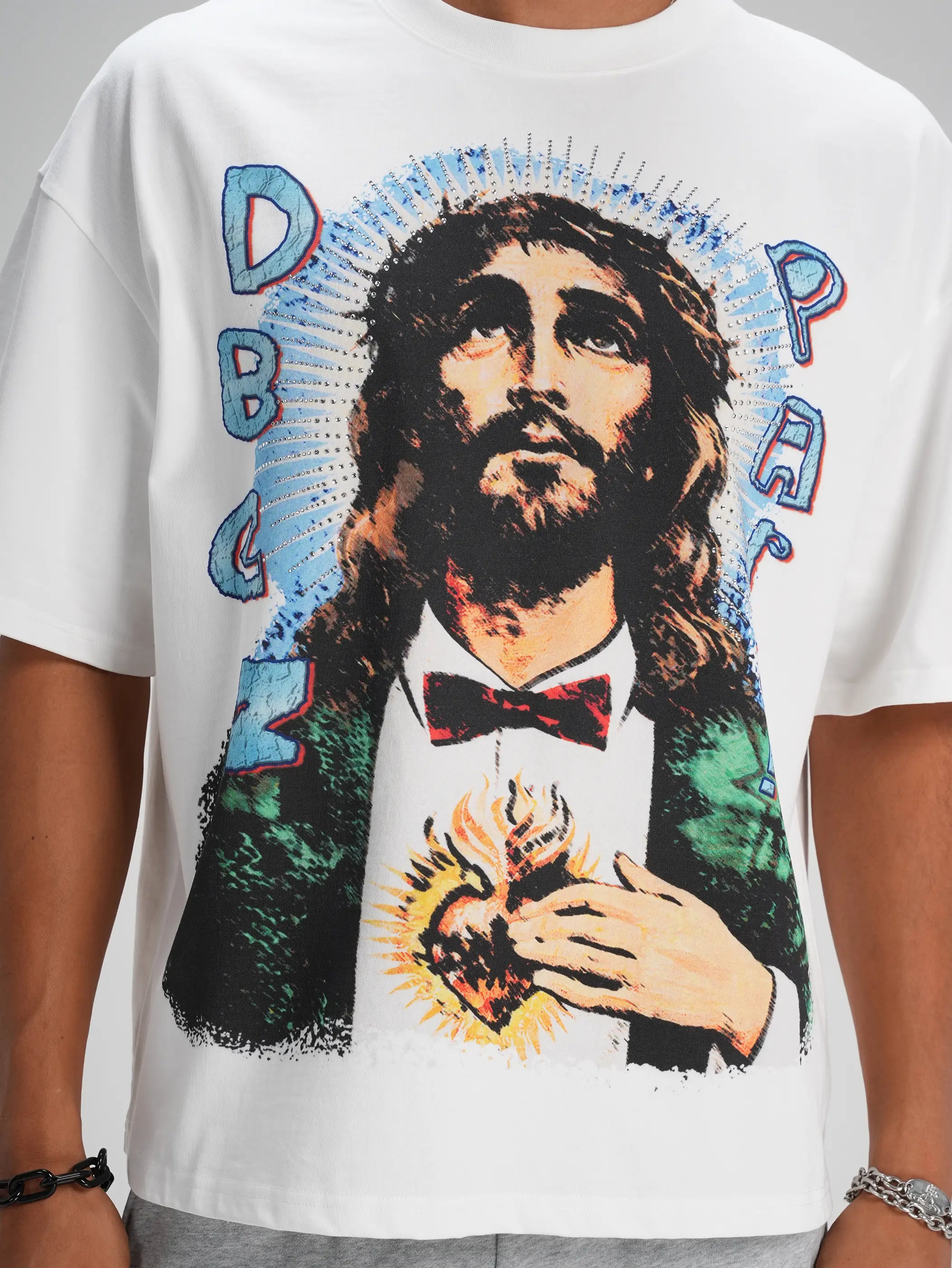 T-shirt ample Bling Pop Art Jésus-572