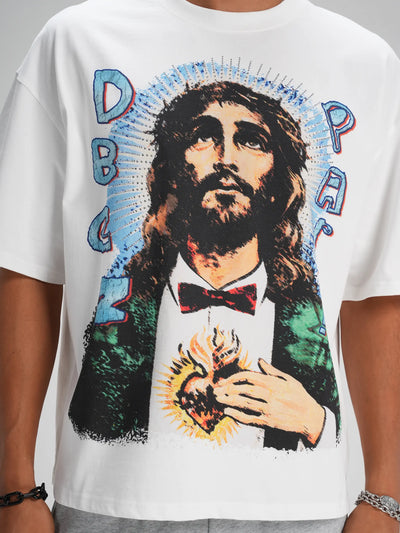 Camiseta holgada de Jesús estilo Pop Art Bling - 572