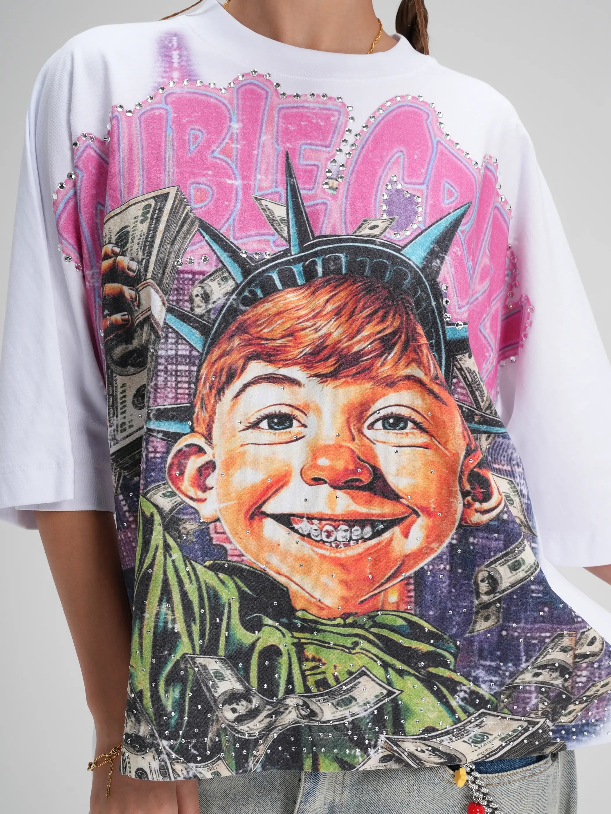 T-shirt ample « Bling Funny Hustle »-576