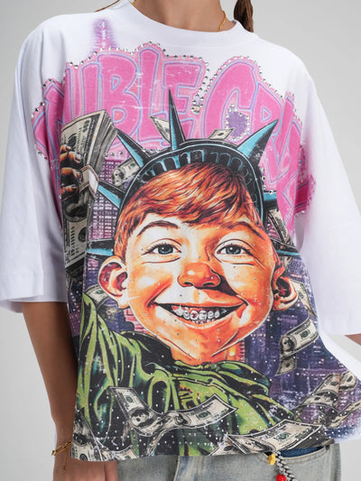 T-shirt ample « Bling Funny Hustle »-576