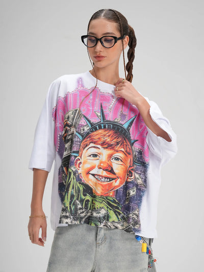 T-shirt ample « Bling Funny Hustle »-576