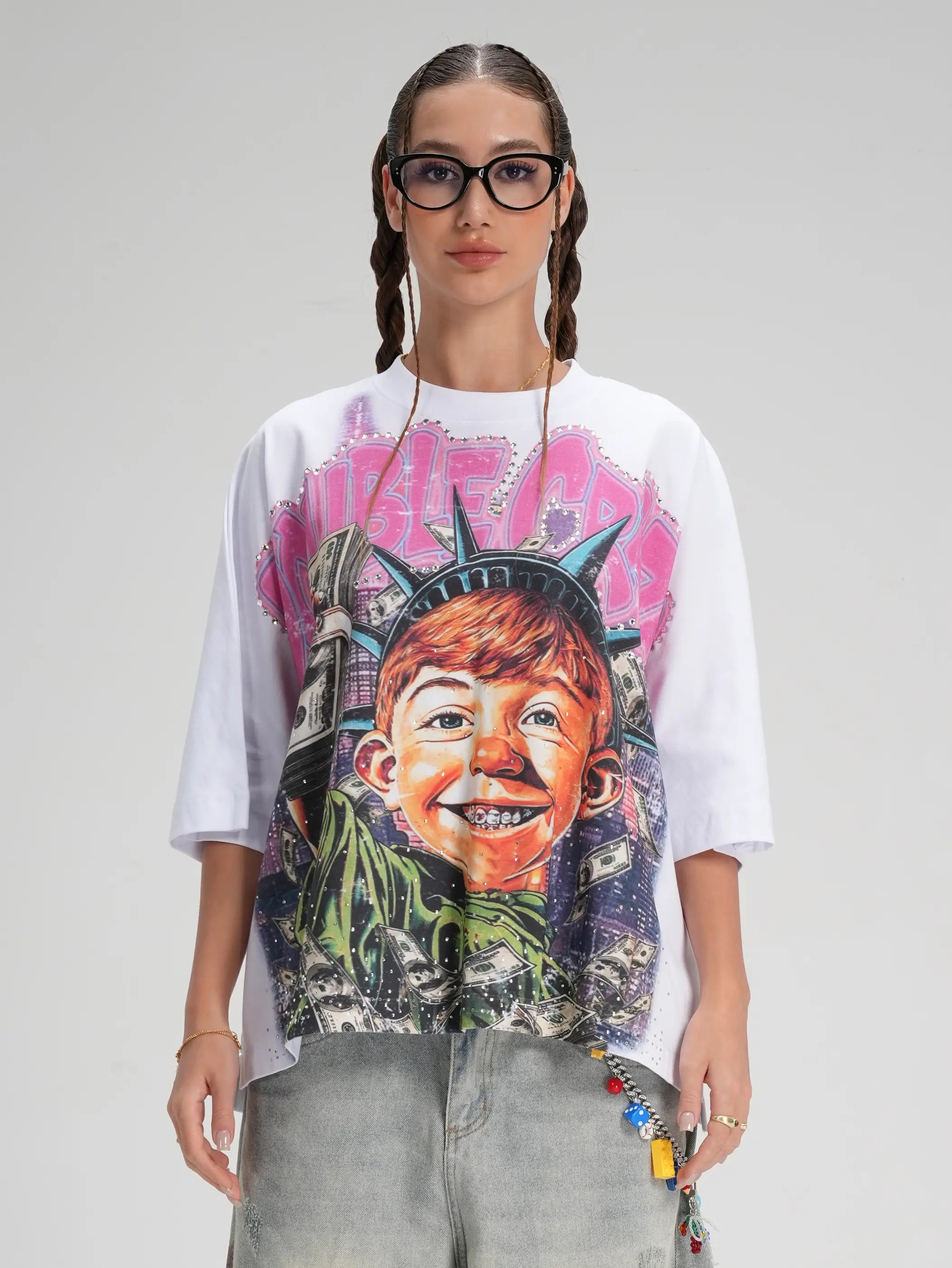 T-shirt ample « Bling Funny Hustle »-576