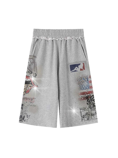 Bling Pantalones Cortos Desgastados-578