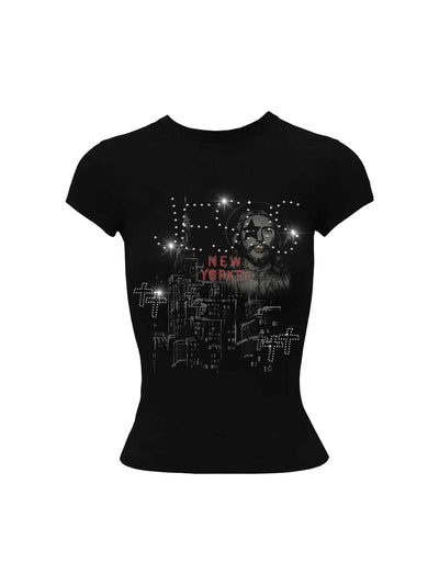 Iced Out NY City Graphic Baby Tee-439