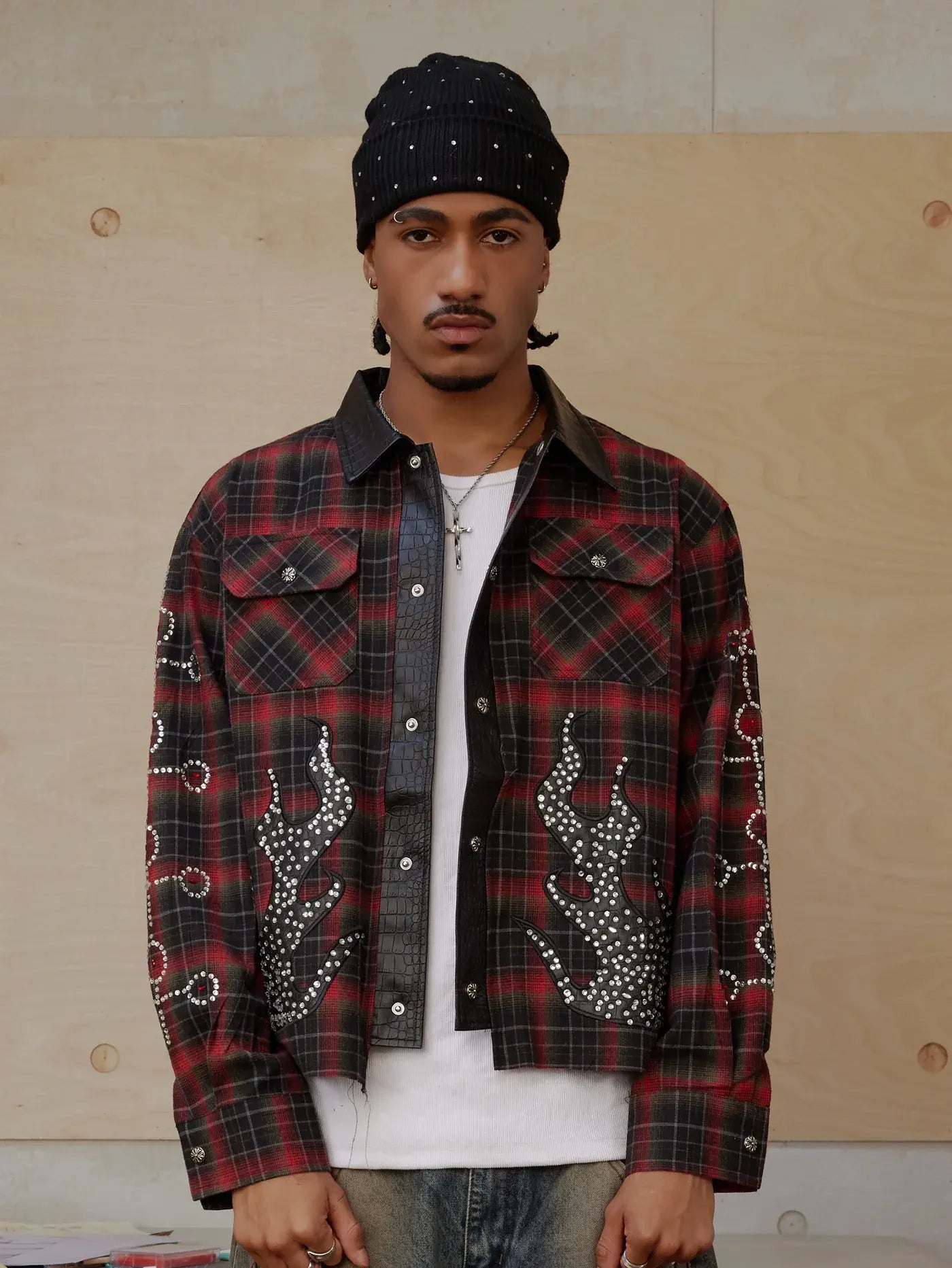 Fire Check Bling shirt-380