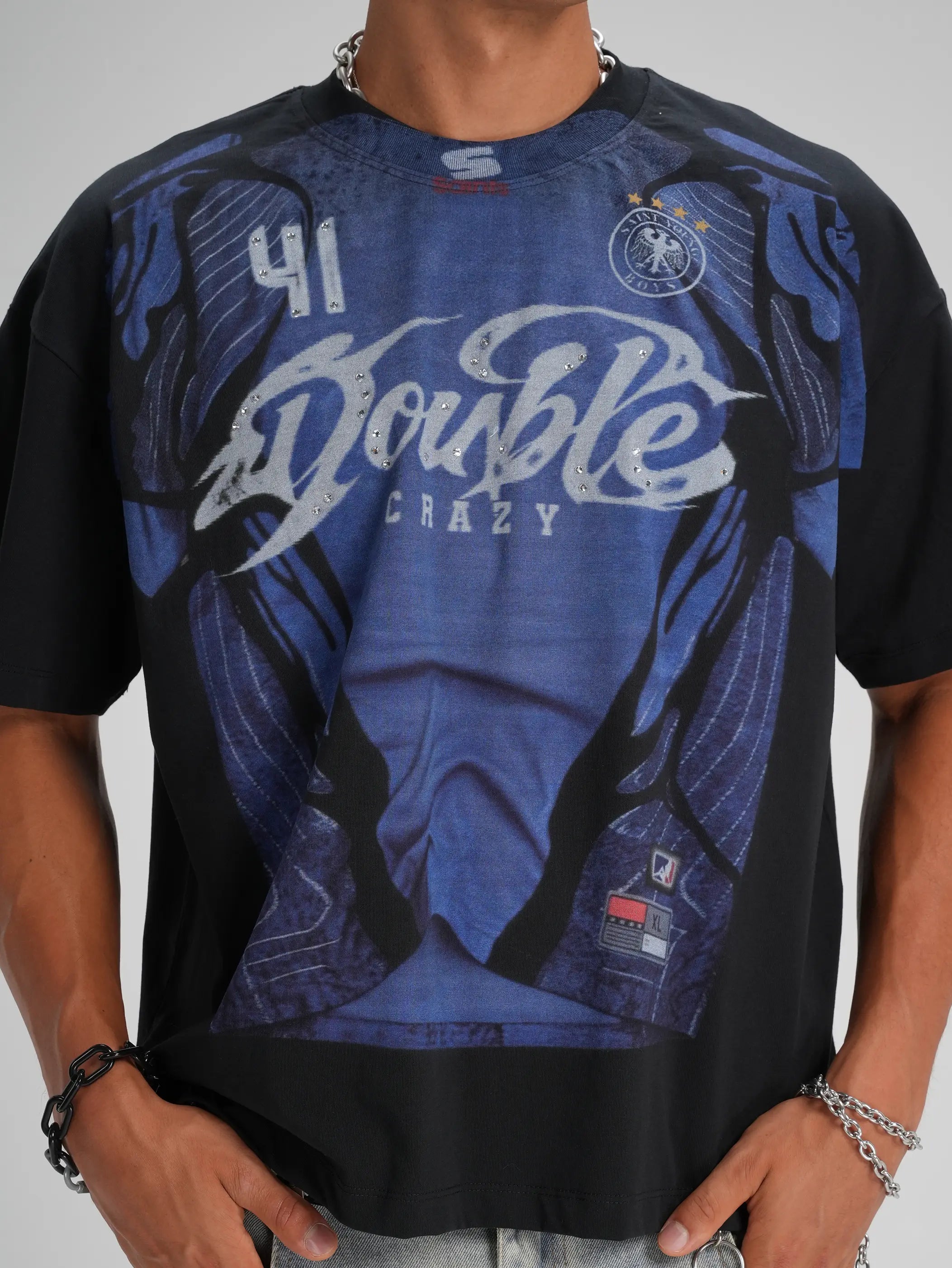 T-shirt en jersey Bling Graphic Boxy-582